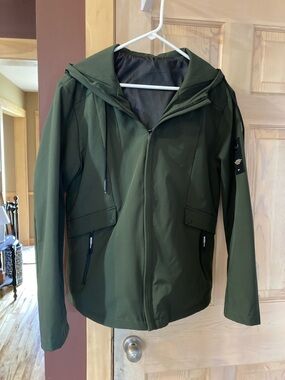 Olive Green Hooded Lightweight Jacket